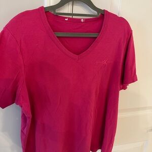 Women's Pink V-Neck Top